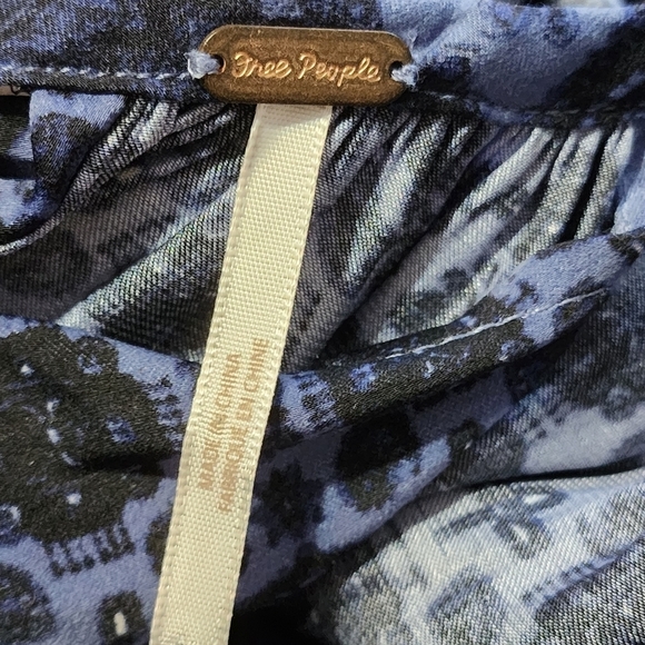 Free People Mid Summers Day Tunic Dress Side Tie Bluebell Combo S - Picture 6 of 8